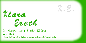 klara ereth business card